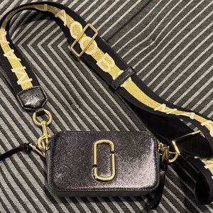 Marc Jacobs Metallic Black and Gold Crossbody Bag